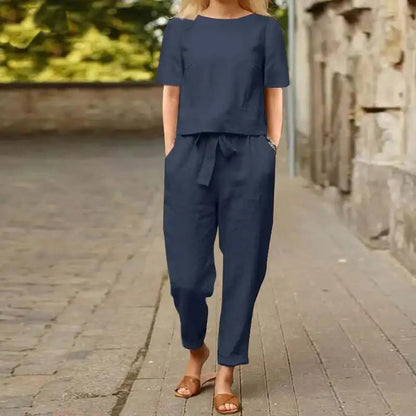 Franziska | Damen Jumpsuit mit kurzen Ärmeln und Relaxed Fit