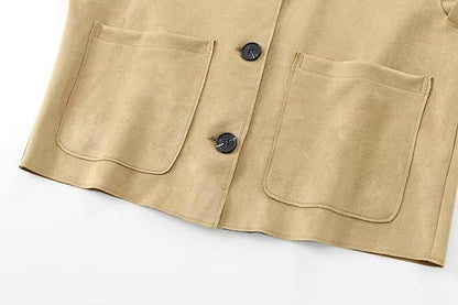 Jessica | Damen Schicke Jacke mit Rundhalsausschnitt und Knöpfen