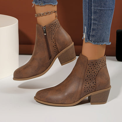 Jessica | Damen Stiefeletten zum Hineinschlüpfen mit seitlichem Reißverschluss