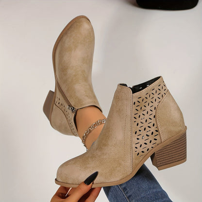 Jessica | Damen Stiefeletten zum Hineinschlüpfen mit seitlichem Reißverschluss
