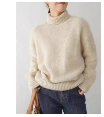 Elke | Damen Frühlings Oversize Rollkragenpullover