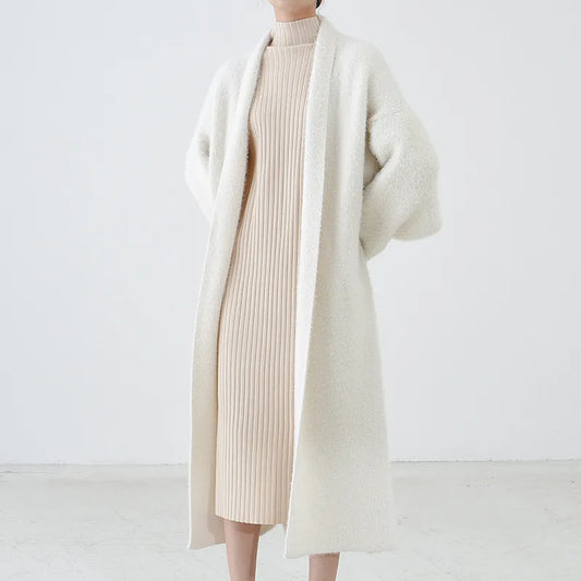 Barbara | Damen Frühling Longline Offener Cardigan