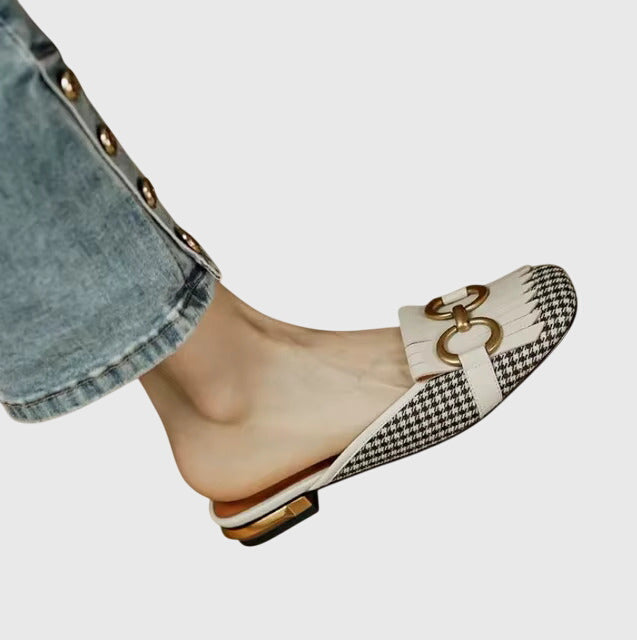 Kerstin | Damen Slip-On Sandalen mit Schnallendesign