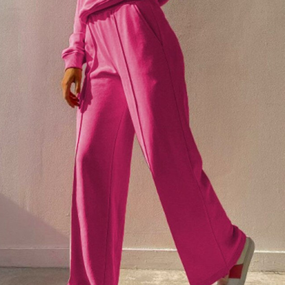 Anja | Damen Elegantes Zweiteiliges Lounge- und Hosen-Set