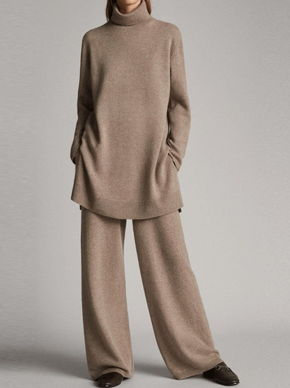 Stefanie | Damen Herbst Strick Zweiteiler im Oversized-Stil