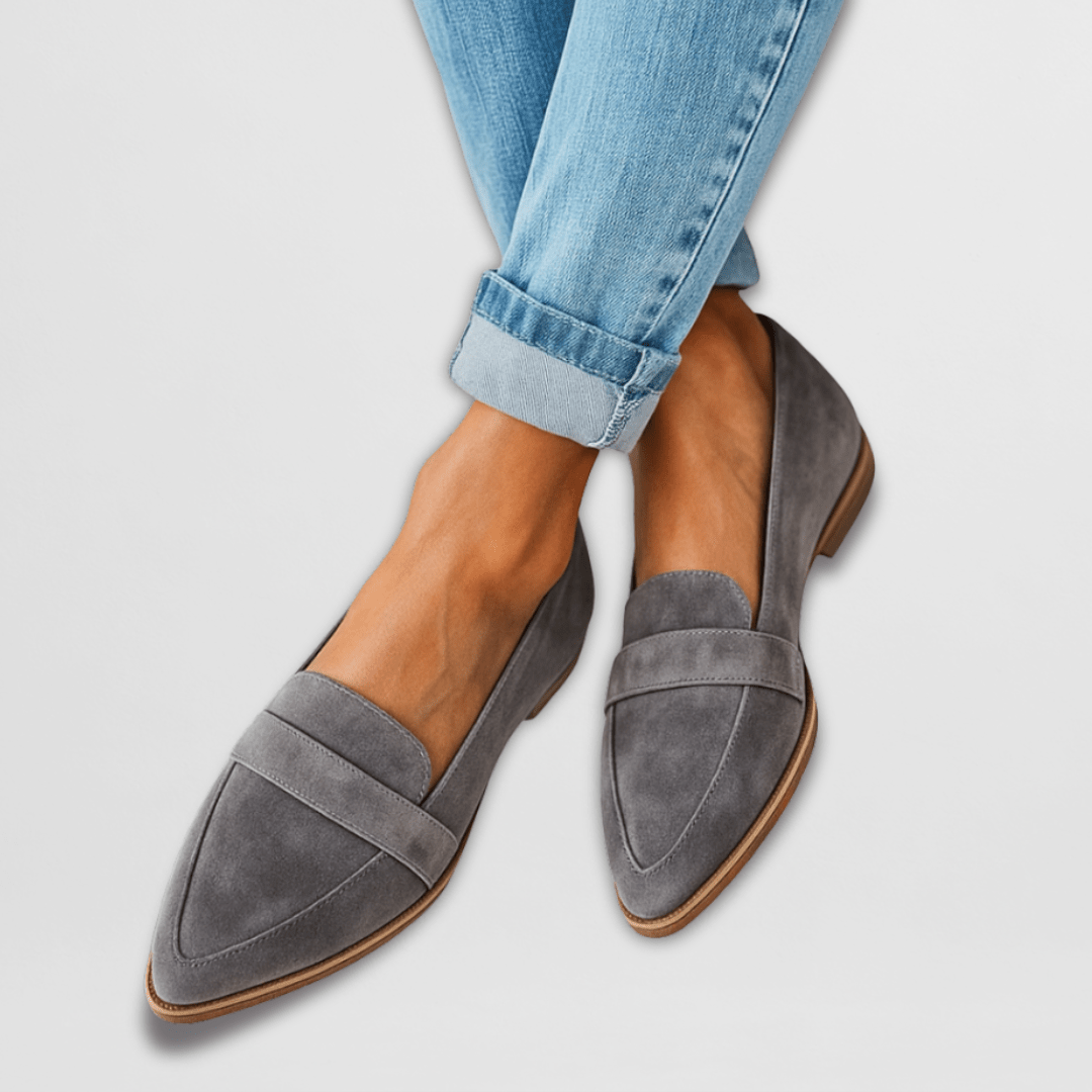 Jana | Damen Frühlings Loafers aus Wildleder mit spitzer Zehenpartie