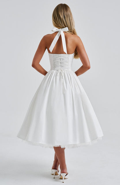 Helga | Damen Halter Midi Kleid für Hochzeitsgäste