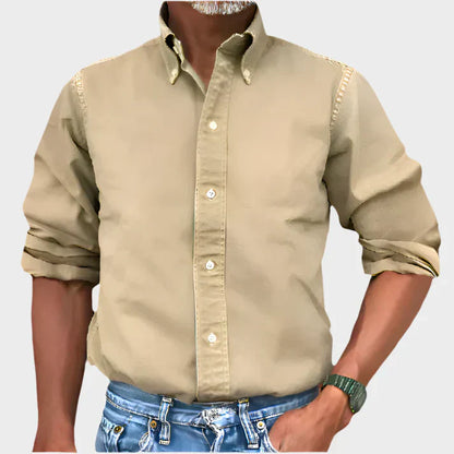 Albert | Herren Klassisches Lässiges Hemd mit Knopfleiste