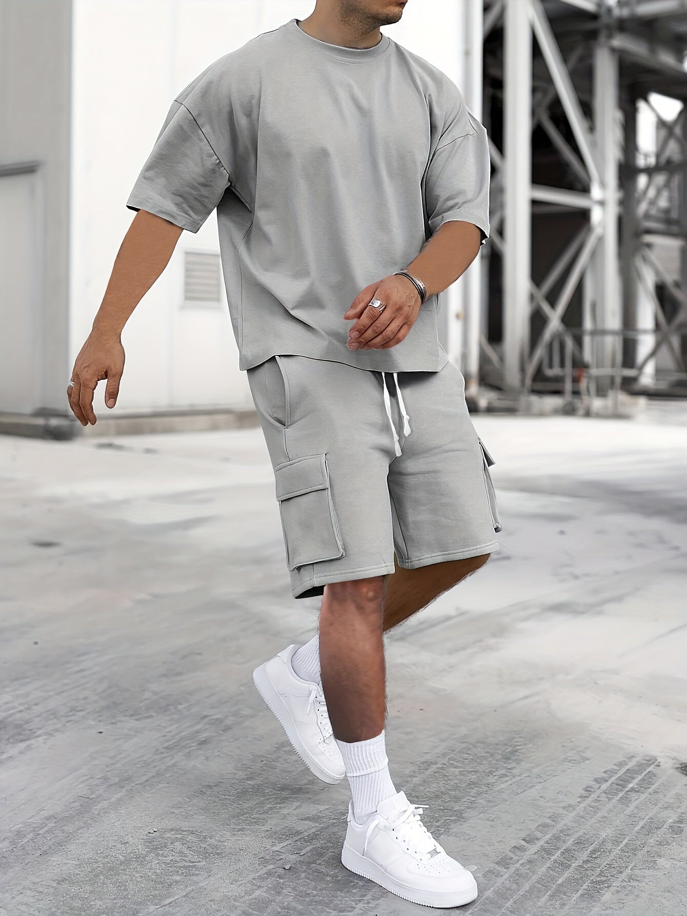 Martin | Herren Locker Geschnittenes T-Shirt-und-Shorts-Set