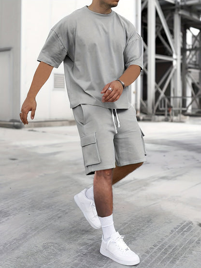 Martin | Herren Locker Geschnittenes T-Shirt-und-Shorts-Set