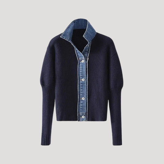 Michaela | Damen Frühjahrs Lagen-Button-Cardigan-Jacke