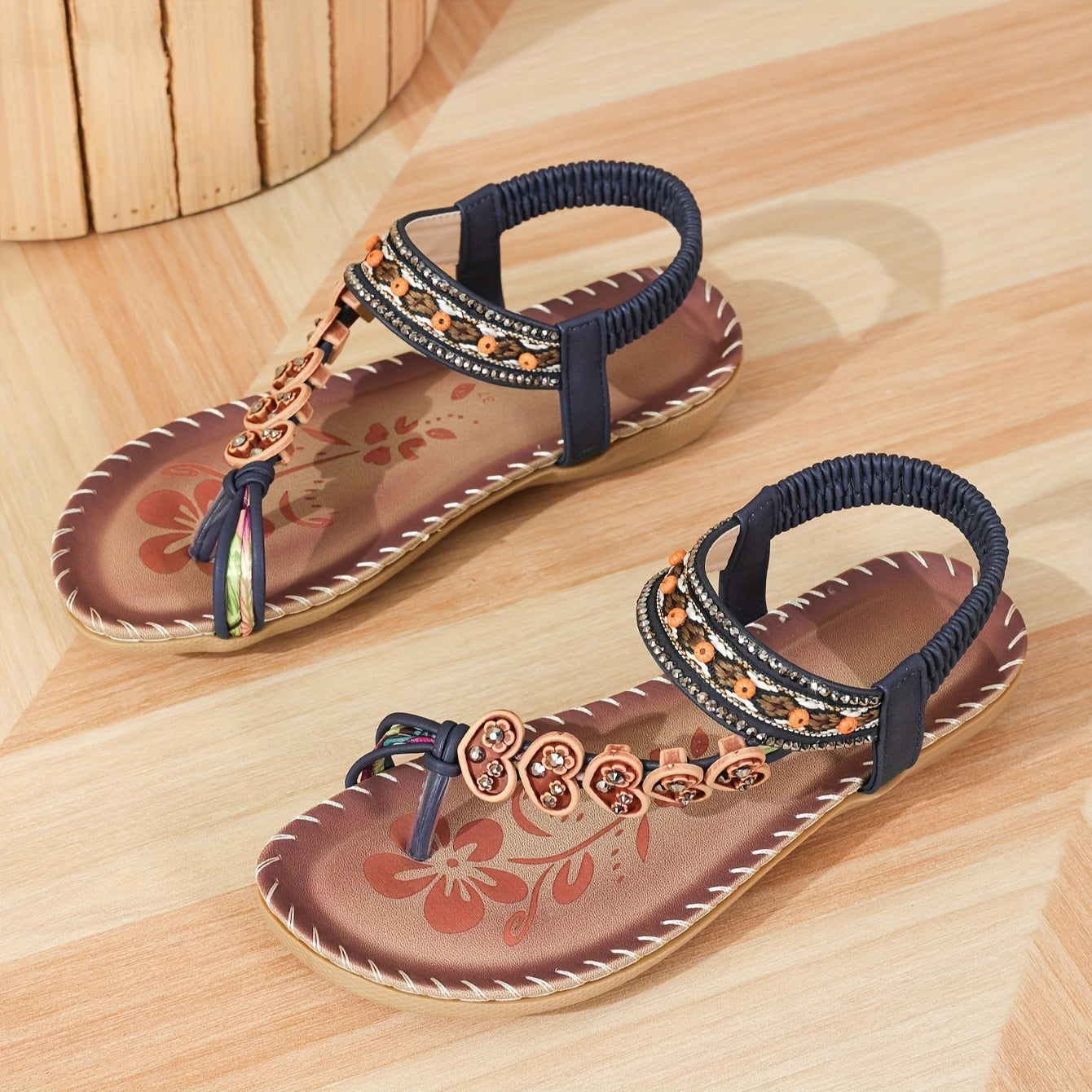 Anna | Damen Dekorative Riemen Flache Sandalen