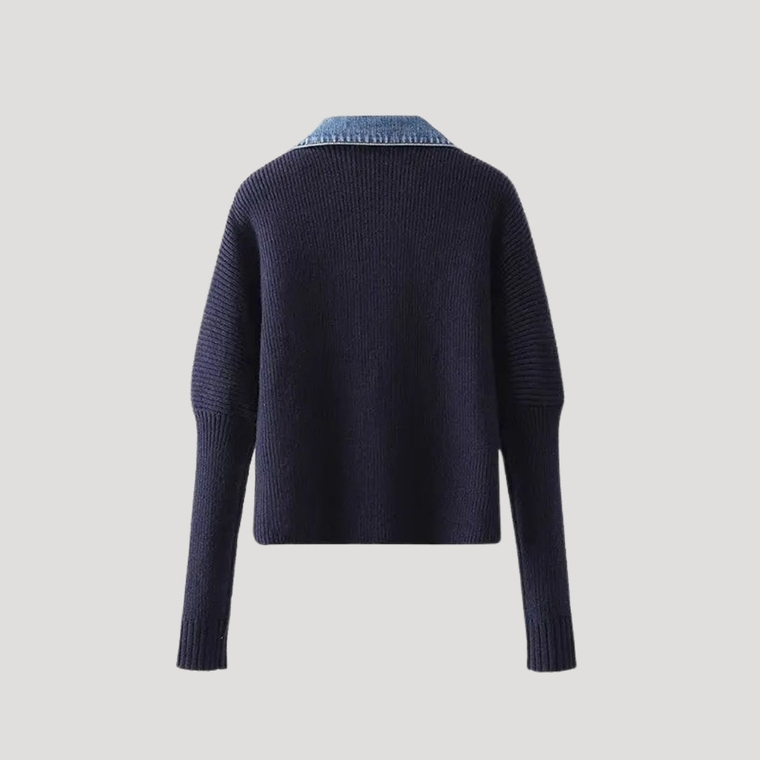 Michaela | Damen Frühjahrs Lagen-Button-Cardigan-Jacke