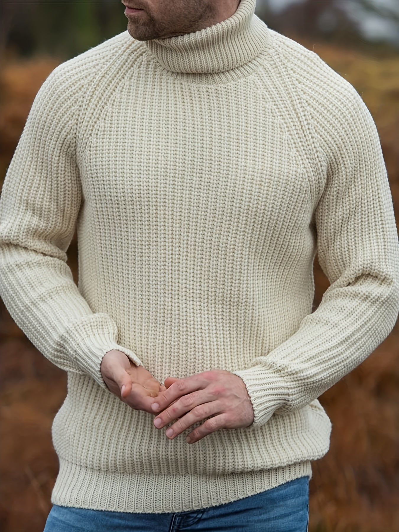 Malte | Herren Warmer Gerippter Rollkragenpullover