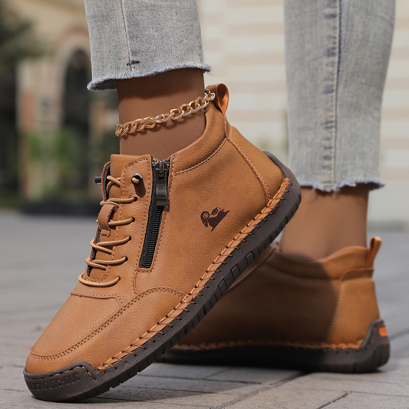 Elfriede | Damen Bequeme Schnürschuhe mit Reißverschluss