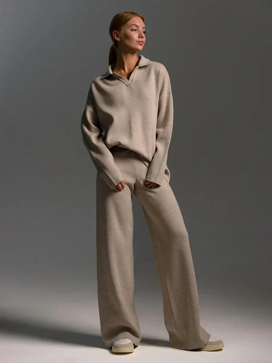 Leonie | Damen Gemütliches Herbst Relaxed Strick Set