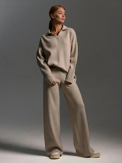 Leonie | Damen Gemütliches Herbst Relaxed Strick Set