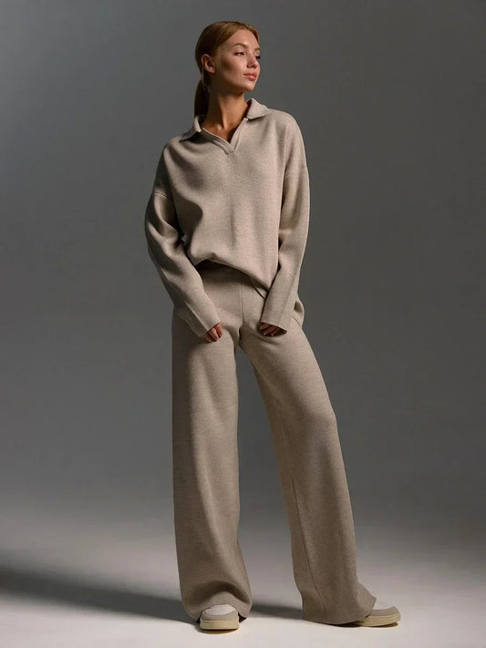 Leonie | Damen Gemütliches Herbst Relaxed Strick Set