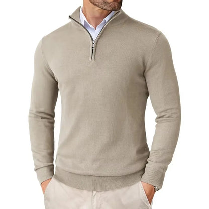 Viktor | Herren Modern Fit Pullover mit Viertel-Reißverschluss
