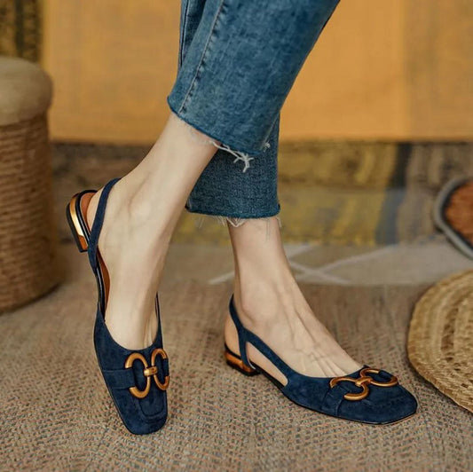 Greta | Damen Blumen Riemen Blockabsatz Sandalen