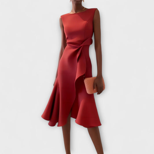 Maria | Damen Ärmelloses A-Linien Wickelkleid