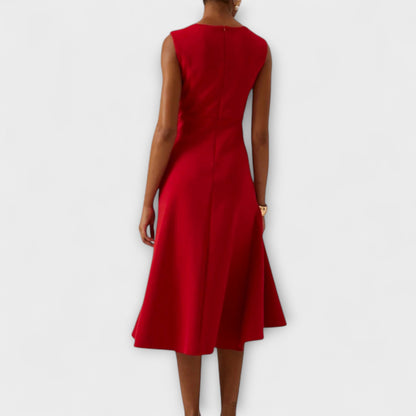 Maria | Damen Ärmelloses A-Linien Wickelkleid