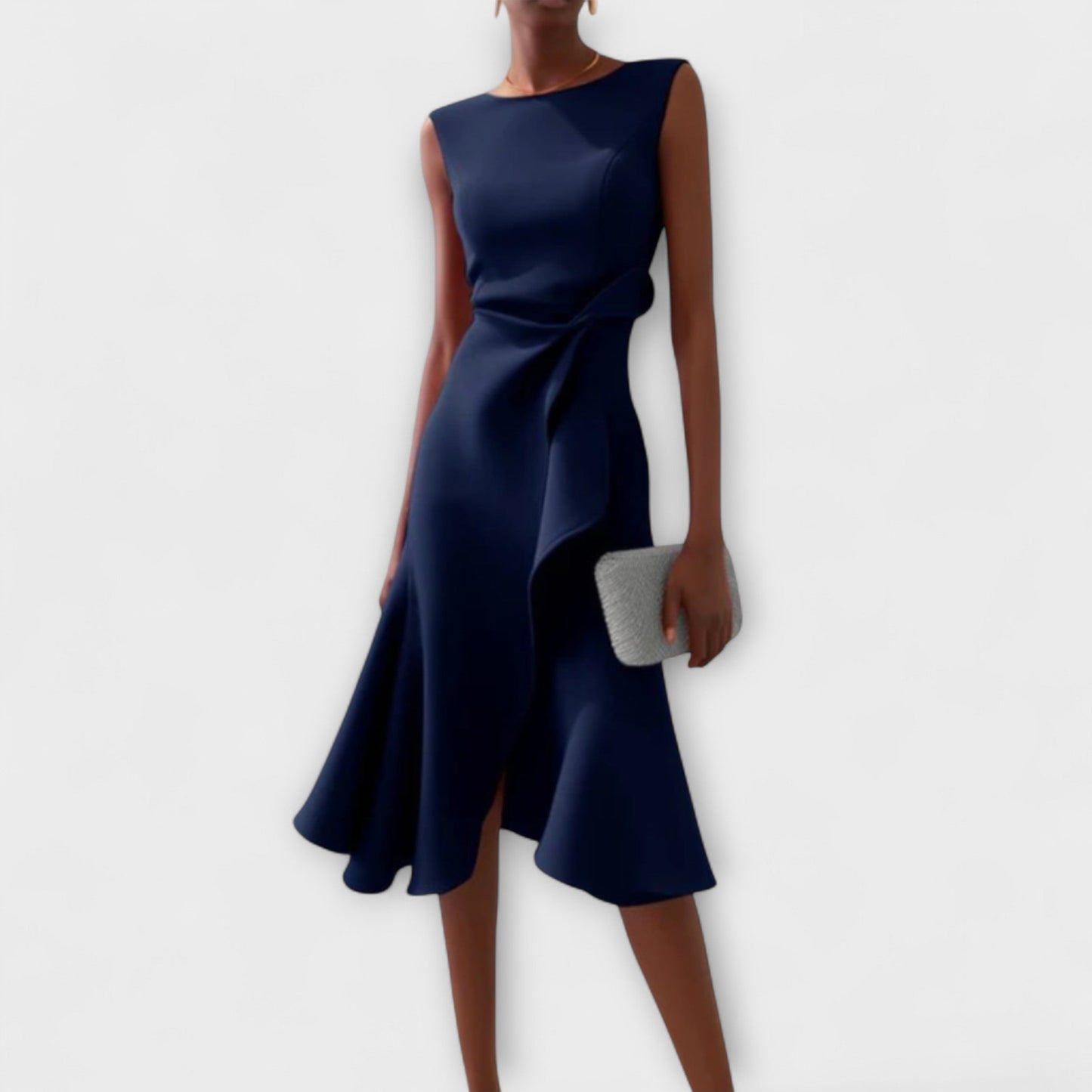 Maria | Damen Ärmelloses A-Linien Wickelkleid