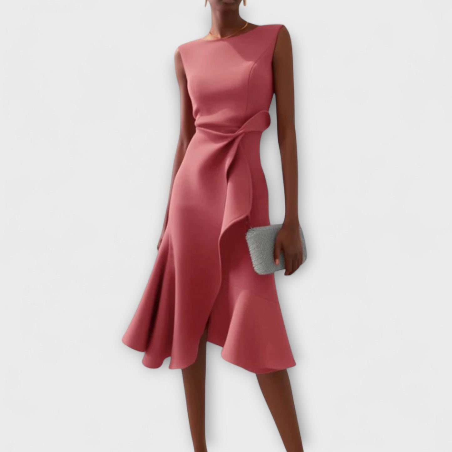 Maria | Damen Ärmelloses A-Linien Wickelkleid