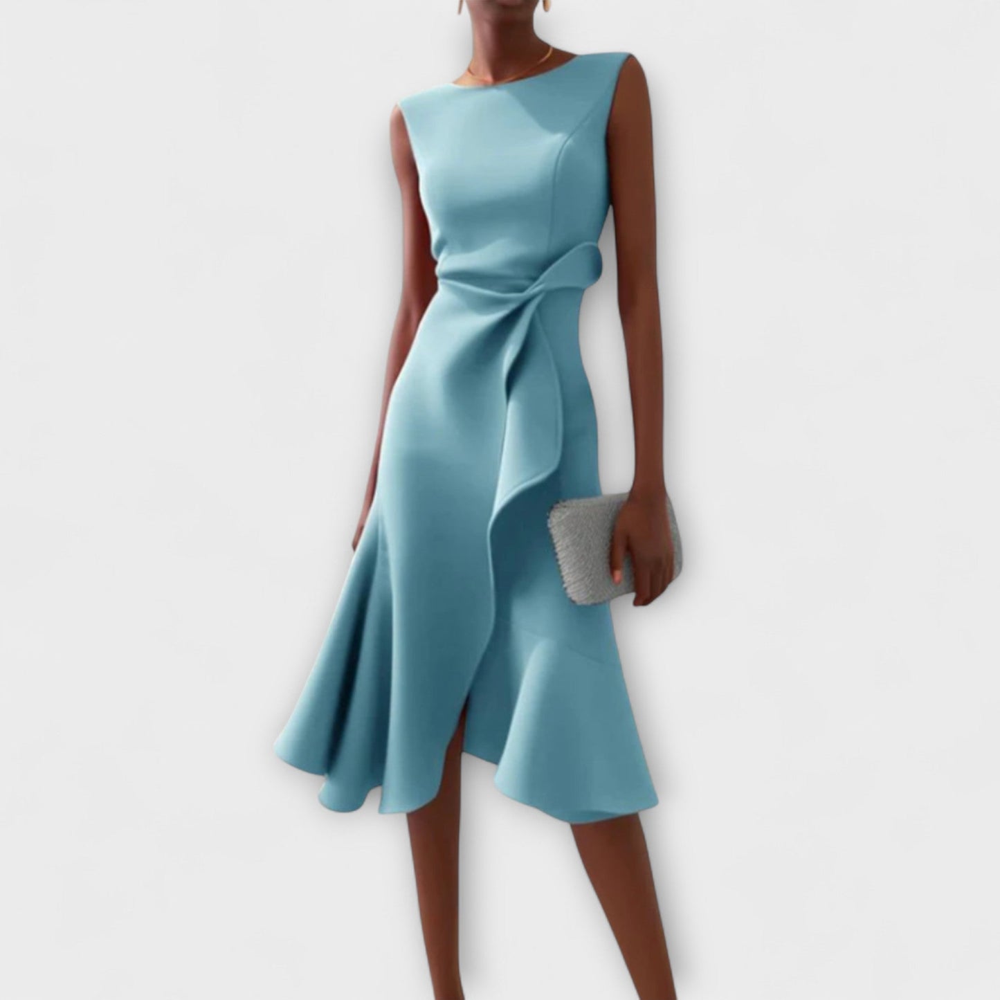 Maria | Damen Ärmelloses A-Linien Wickelkleid
