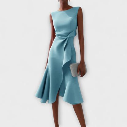 Maria | Damen Ärmelloses A-Linien Wickelkleid