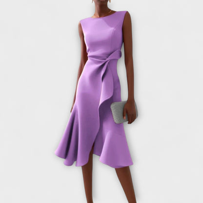 Maria | Damen Ärmelloses A-Linien Wickelkleid