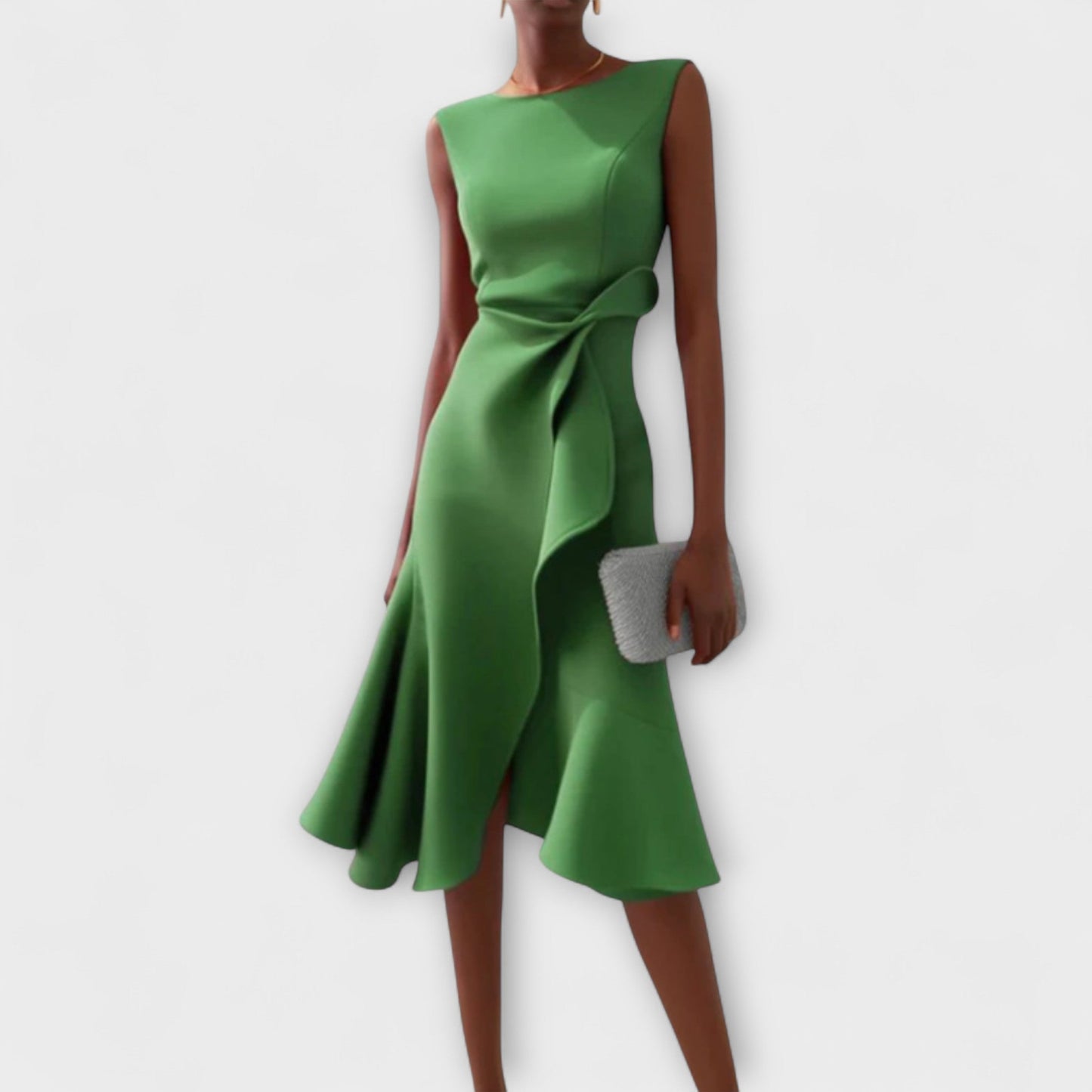 Maria | Damen Ärmelloses A-Linien Wickelkleid