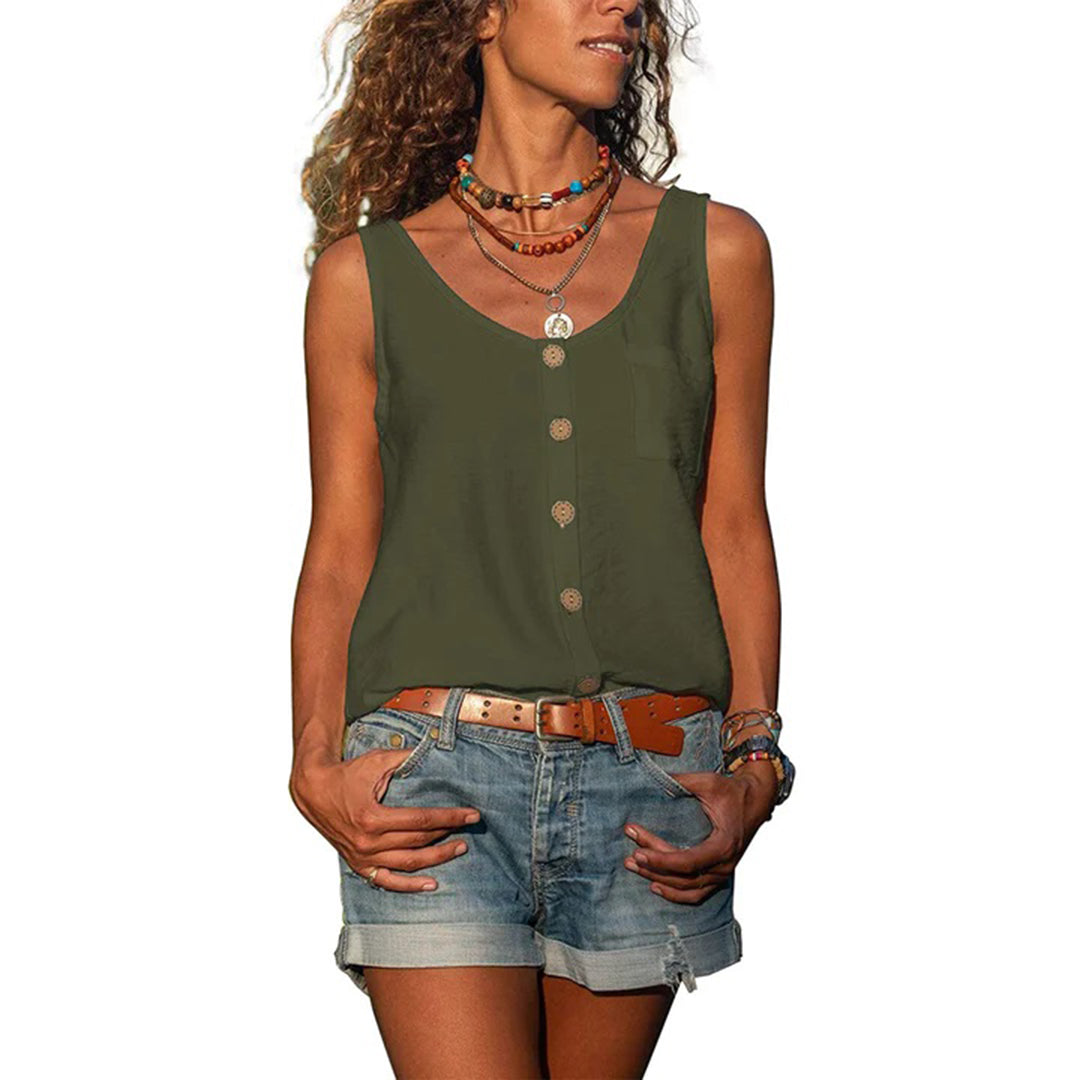 Doris | Damen Sommer-Top mit Knopfleiste vorne