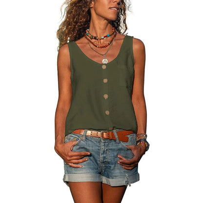 Doris | Damen Sommer-Top mit Knopfleiste vorne