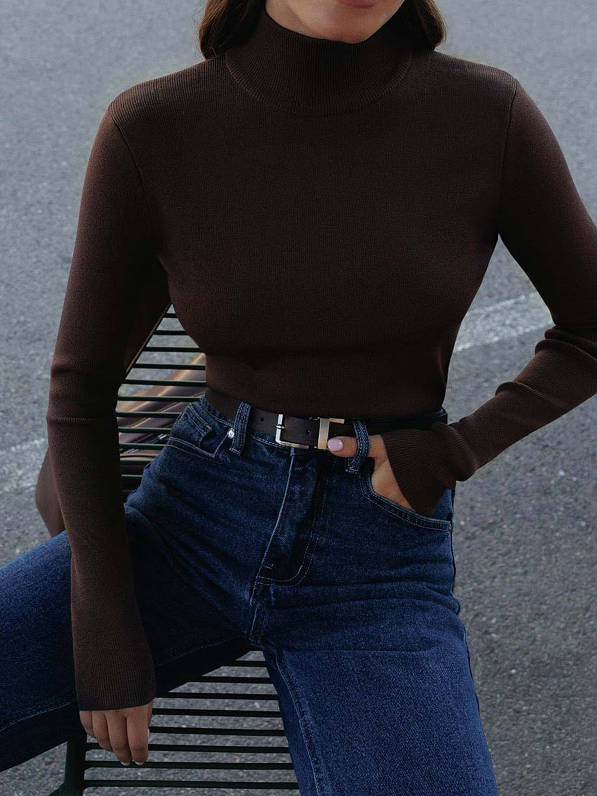 Tanja | Damen Herbst Pullover mit Figurbetonter Passform