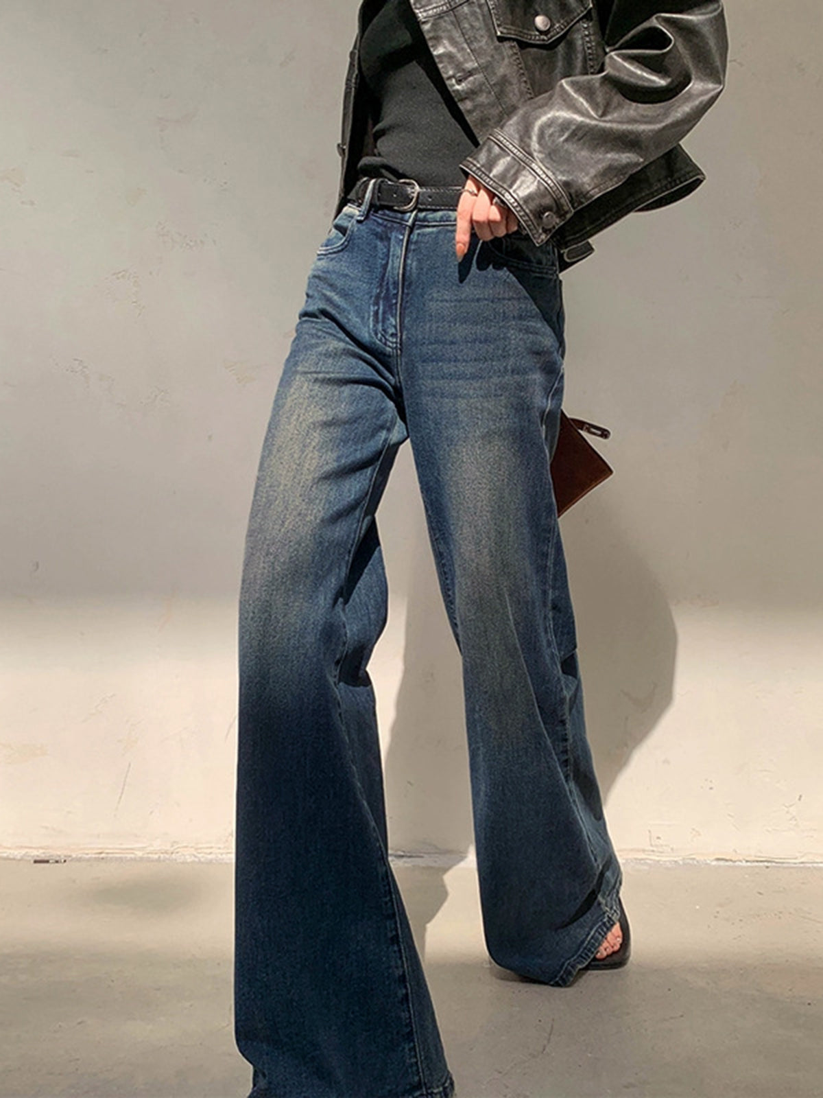 Bettina | Damen Streetstyle-Jeans mit hoher Taille und weitem Bein