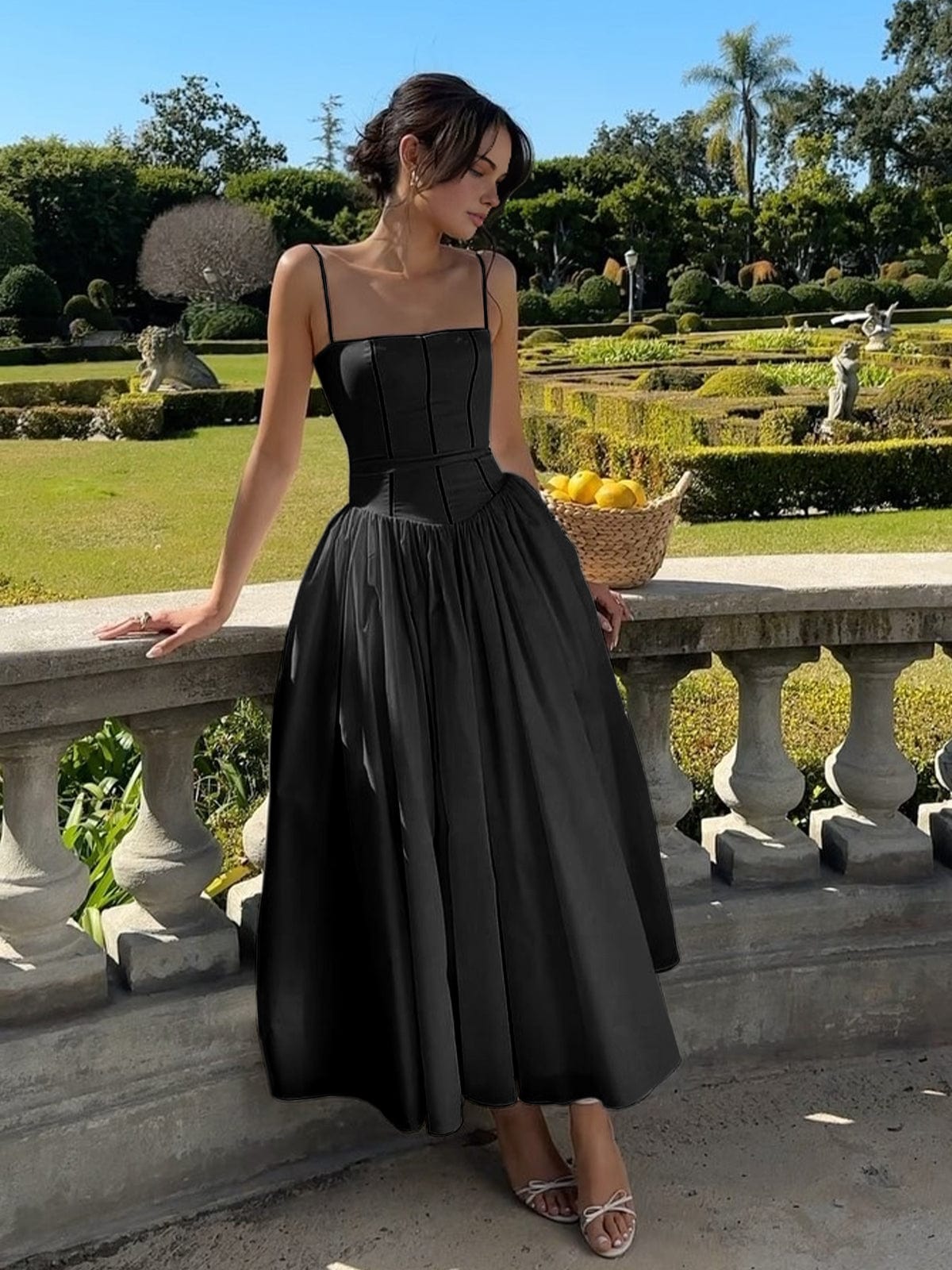 Johanna | Damen Korsett Midi Kleid für Hochzeitsgäste
