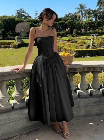 Johanna | Damen Korsett Midi Kleid für Hochzeitsgäste