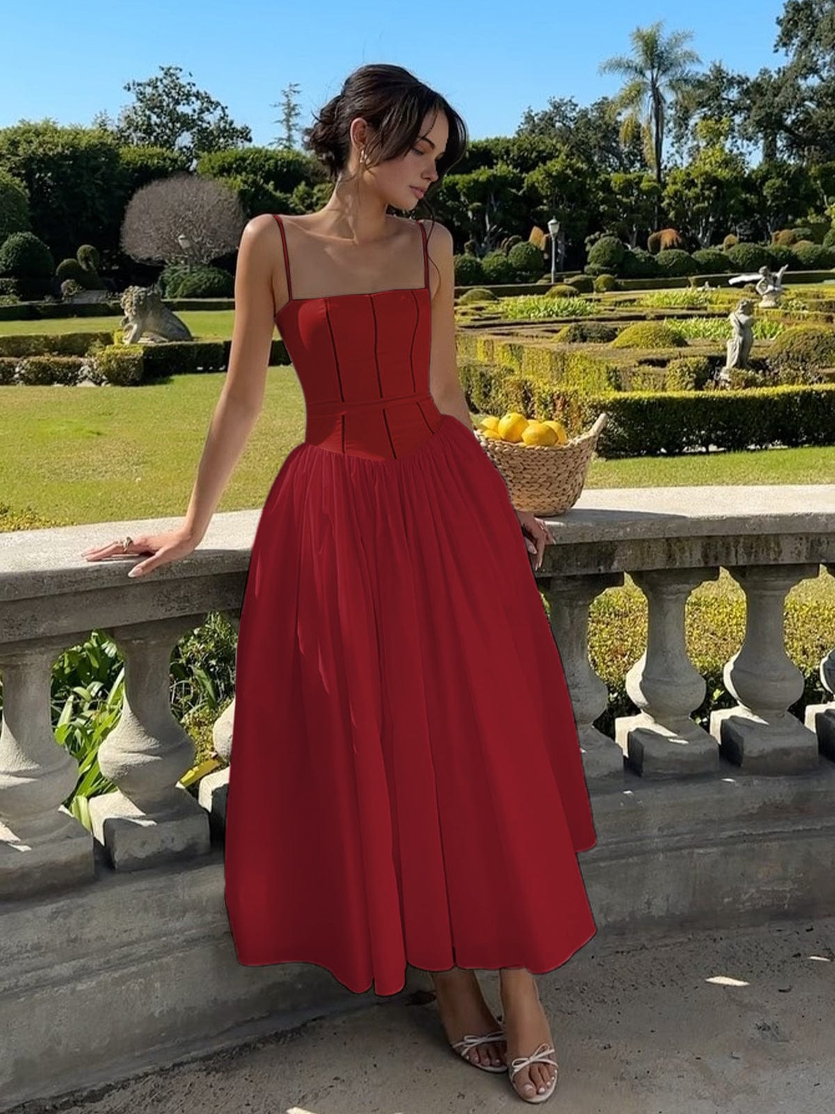 Johanna | Damen Korsett Midi Kleid für Hochzeitsgäste
