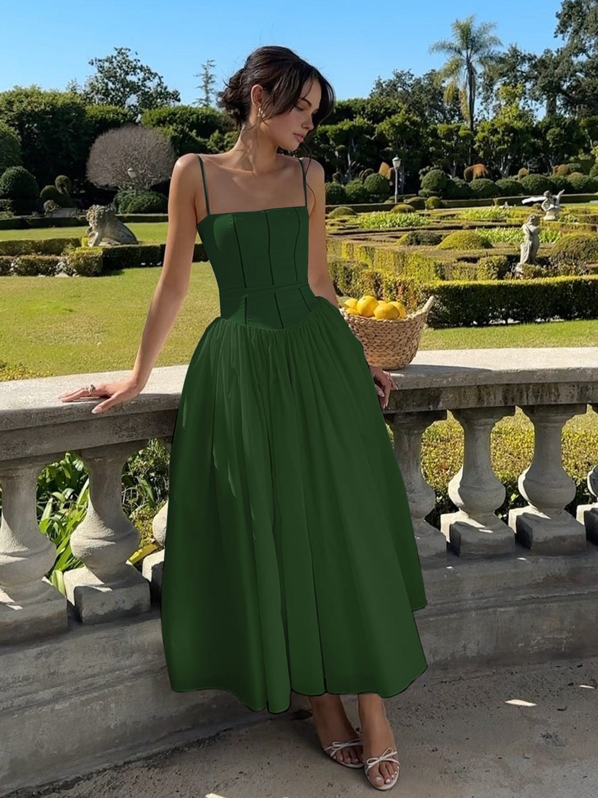 Johanna | Damen Korsett Midi Kleid für Hochzeitsgäste