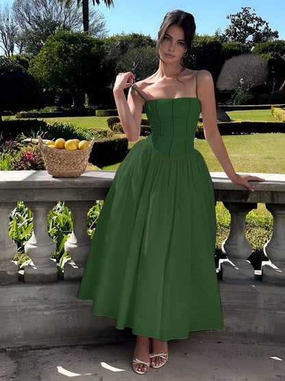 Johanna | Damen Korsett Midi Kleid für Hochzeitsgäste