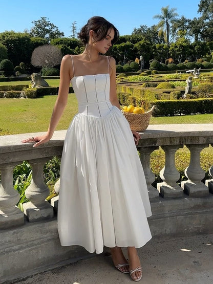 Johanna | Damen Korsett Midi Kleid für Hochzeitsgäste