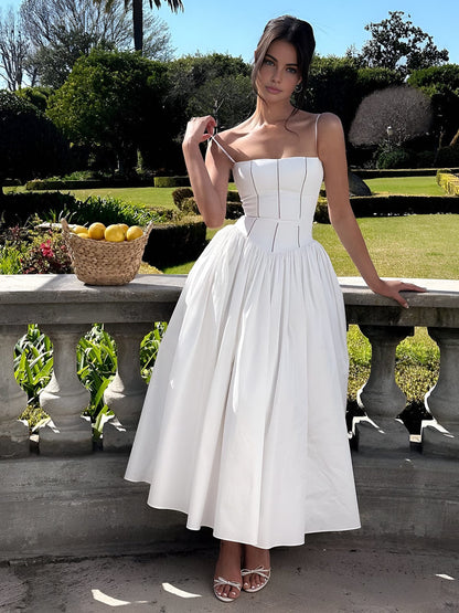 Johanna | Damen Korsett Midi Kleid für Hochzeitsgäste