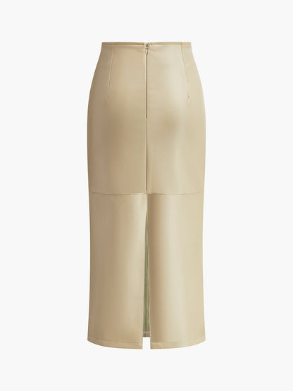 Stefanie | Damen Sommer Midi-Rock mit Hoher Taille