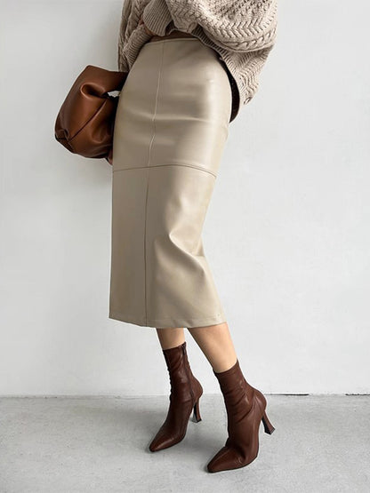 Stefanie | Damen Sommer Midi-Rock mit Hoher Taille