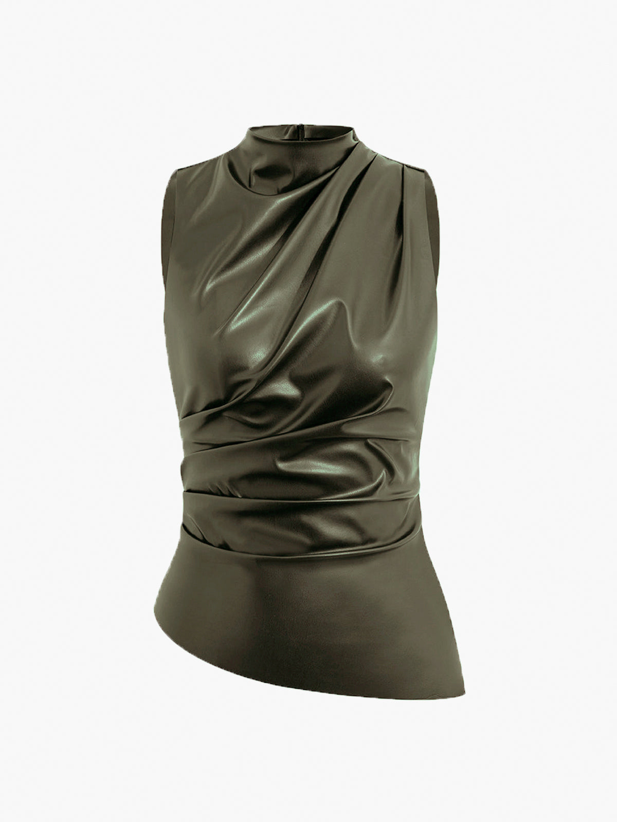 Veronika | Damen Sommer Ärmelloses Top mit Chic-Hochkragen