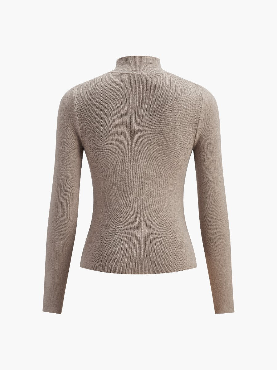 Tanja | Damen Frühlings Bequemes Mock-Neck Top