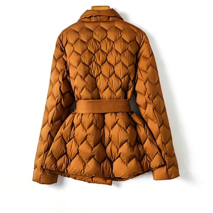 Lara | Damen Gesteppter Gürtel Herbst Puffer Mantel