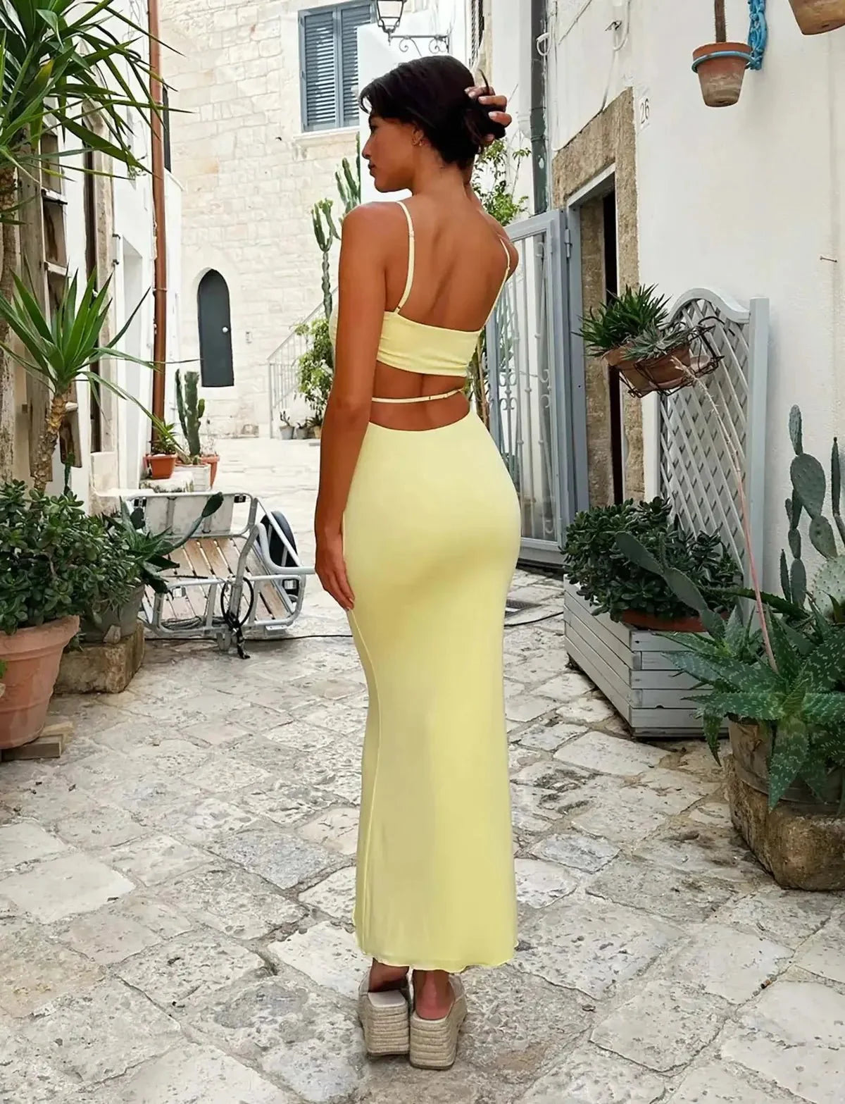 Kerstin | Damen klassisches figurbetontes Maxikleid
