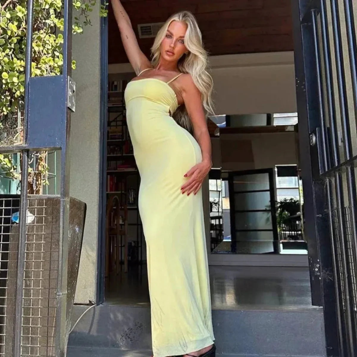 Kerstin | Damen klassisches figurbetontes Maxikleid